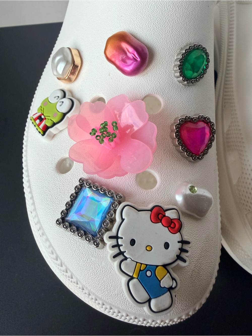 Crocs White Clog Shoes with Cute Character Charms - Picture 10 of 12